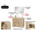 Kit Luna 60 Para Banheiro com espelho e cuba suspenso MDF