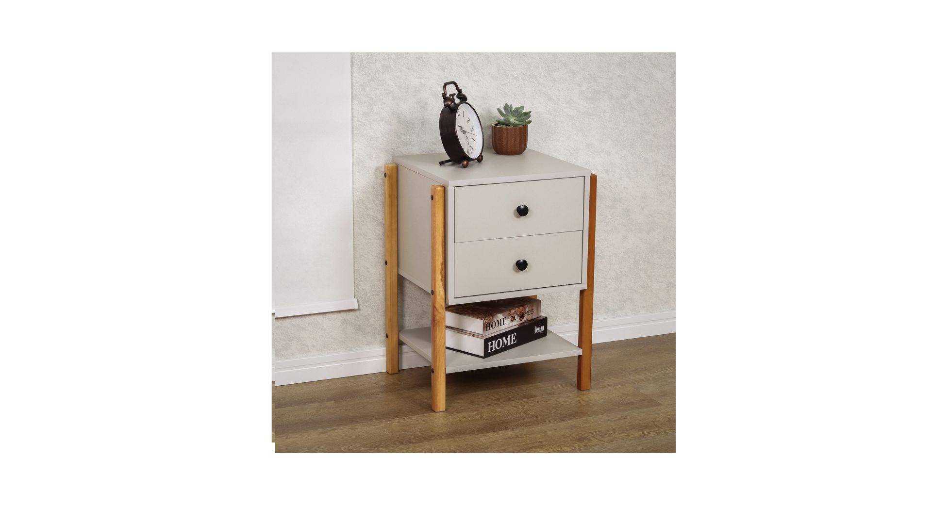 Mesa de Cabeceira Cinza Magali