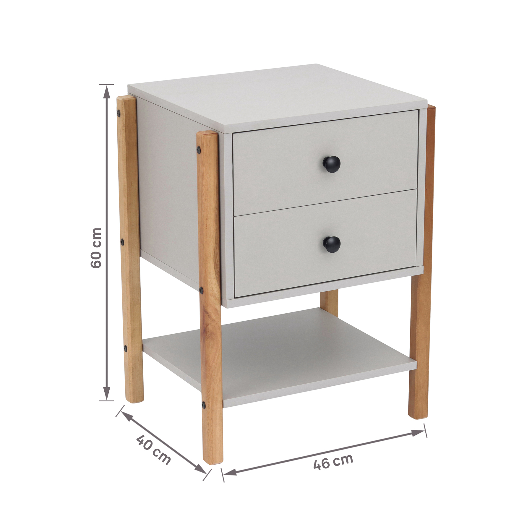 Mesa de Cabeceira Cinza Magali