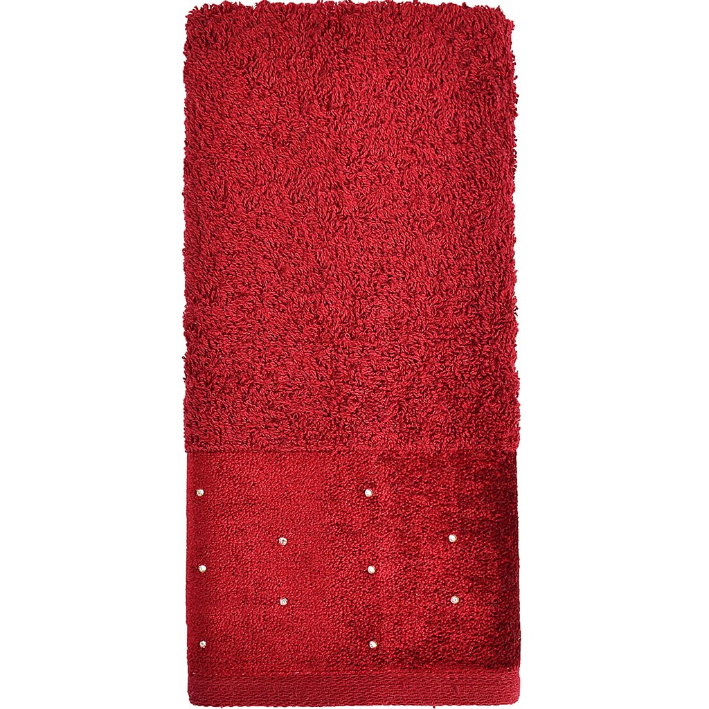 Kit 3 Toalha Lavabo Cristal Natalina 30x50cm Burgundy/Imensidão Azul