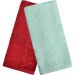 Kit 3 Toalha Lavabo Cristal Natalina 30x50cm Burgundy/Mar Mediterrâneo