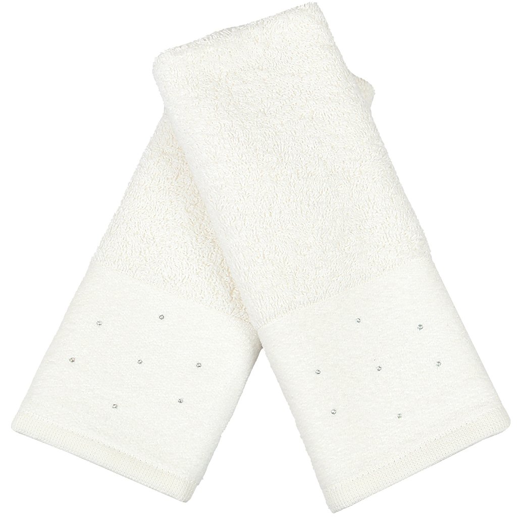 Kit 3 Toalha Lavabo Cristal Natalina 30x50cm Off White