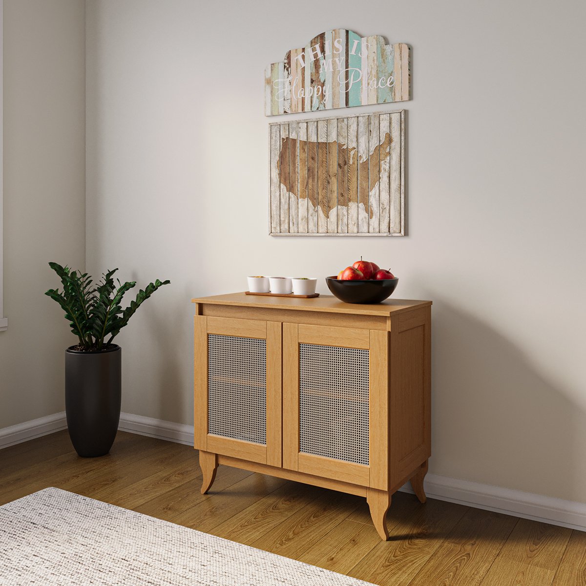 Balcão Buffet Aparador 100% Madeira 2 Portas Dalton Imbuia