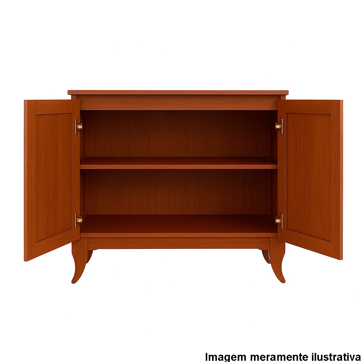 Balcão Buffet Aparador 100% Madeira 2 Portas Reymon Castanho