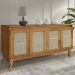 Buffet Aparador 4 Portas Com Tela 0709500 Imbuia Madeira Pinus AT Moveis