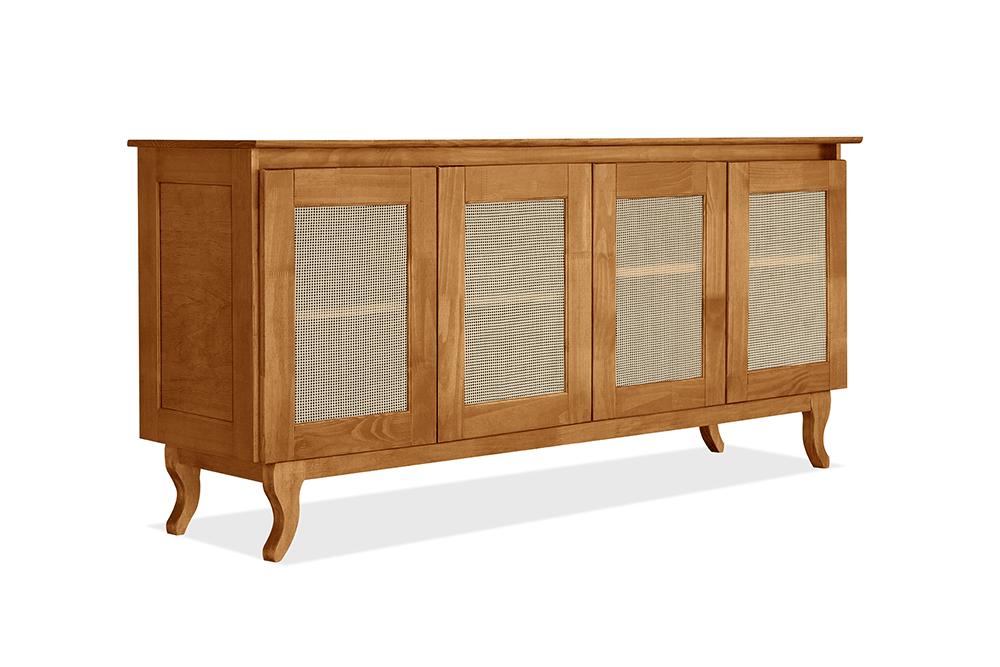 Buffet Aparador Tela 4P Madeira Deltran Imbuia - Atraente