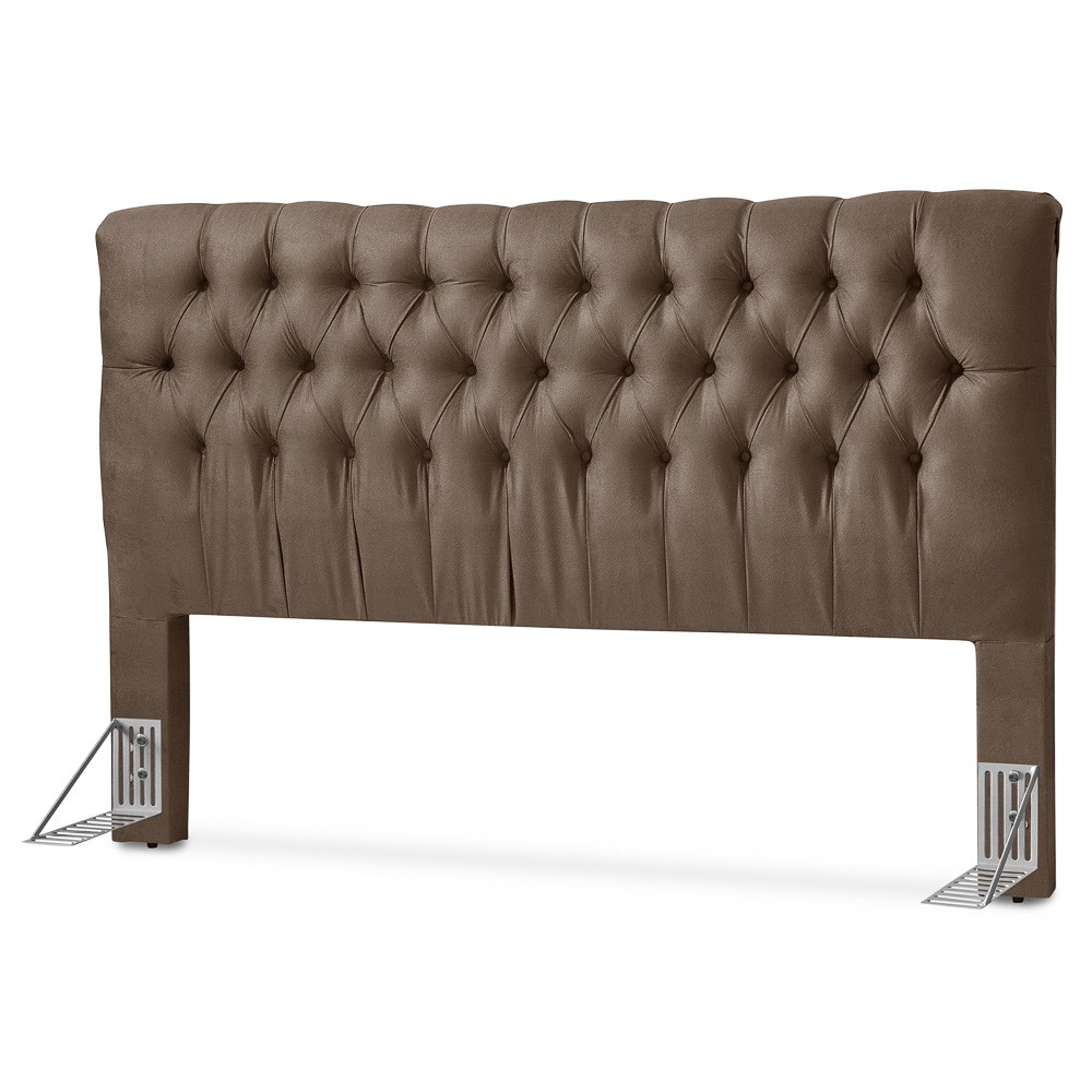 Cabeceira Cama Box Casal 140cm Iasmin Suede Marrom - Atraente Móveis