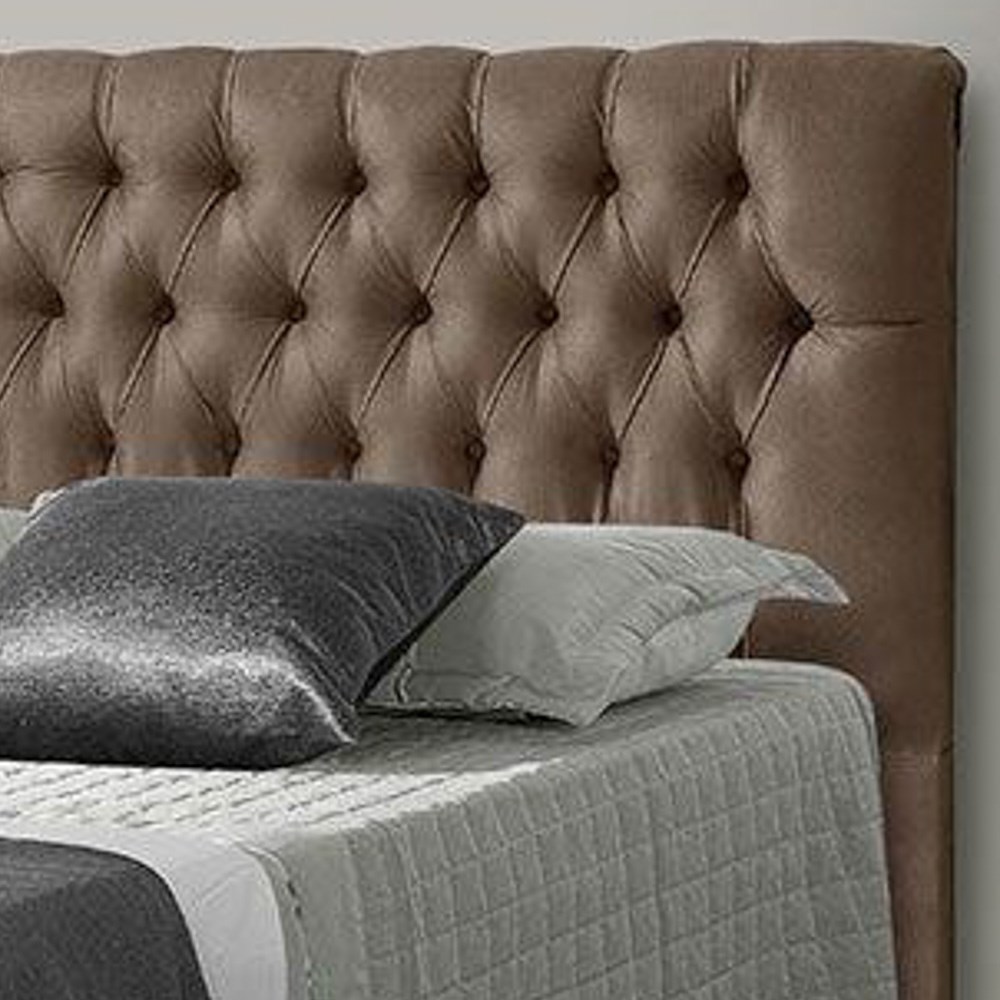 Cabeceira Cama Box Casal 140cm Iasmin Suede Marrom - Atraente Móveis