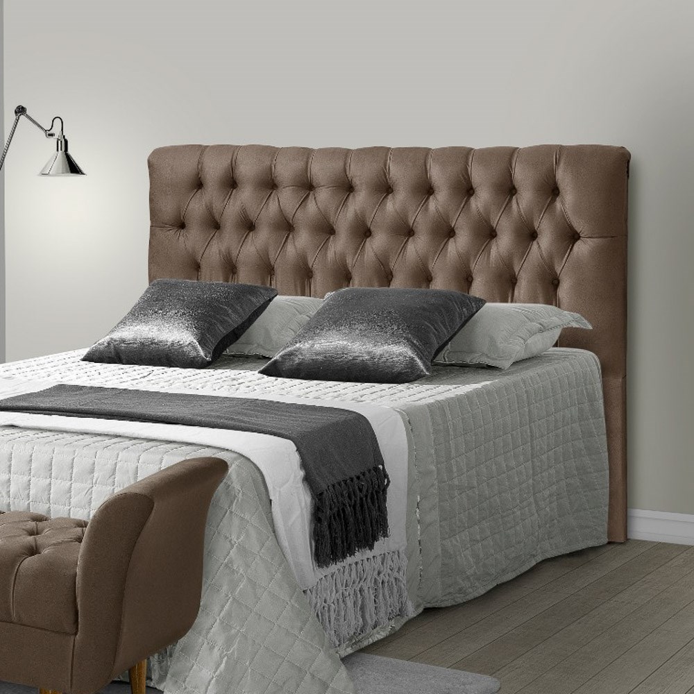 Cabeceira Cama Box Casal Queen 160cm Iasmin Suede Marrom - Atraente Móveis