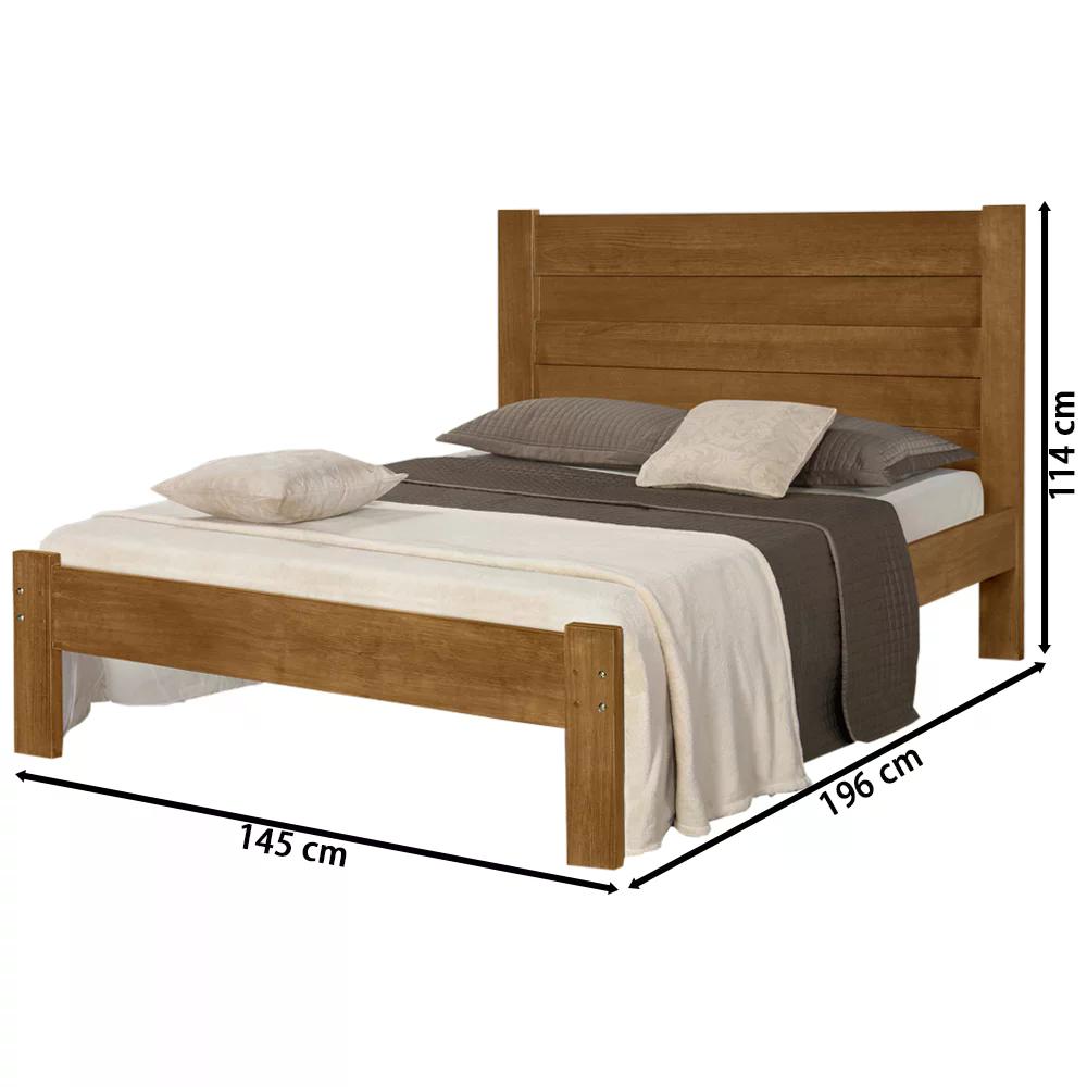 Cama Casal Madeira Maciça Lara Imbuia AT Moveis