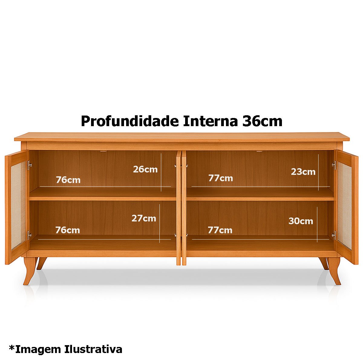 Cristaleira 2 Portas com Balcão 4 Portas Madeira Maciça Imbuia