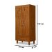 Guarda Roupa 2 Portas e Cômoda 4 Gavetas 100 % Madeira Paris Castanho