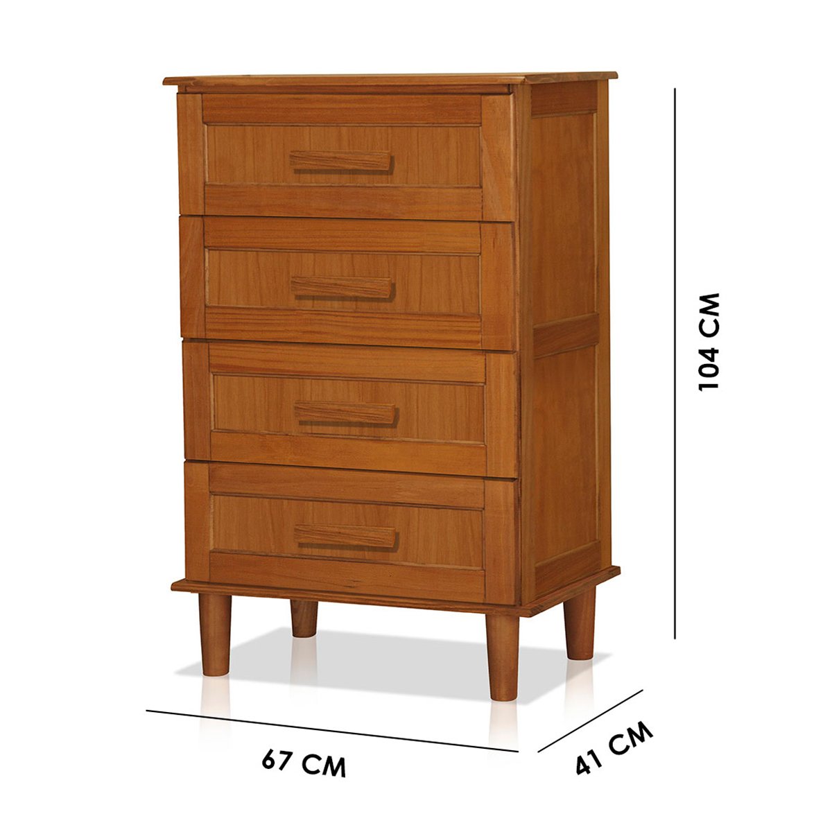 Guarda Roupa 2 Portas e Cômoda 4 Gavetas 100 % Madeira Paris Castanho