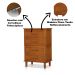 Guarda Roupa 2 Portas e Cômoda 4 Gavetas 100 % Madeira Paris Castanho