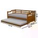 Sofa Cama Solteiro Com Cama Auxiliar Madeira Castanho AT Moveis
