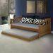 Sofa Cama Solteiro Com Cama Auxiliar Madeira Imbuia AT Moveis