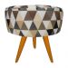 Puff Decorativo Lavinia Suede Estampado Pes Castanho - SSX Multicoisas