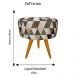 Puff Decorativo Lavinia Suede Estampado Pes Castanho - SSX Multicoisas