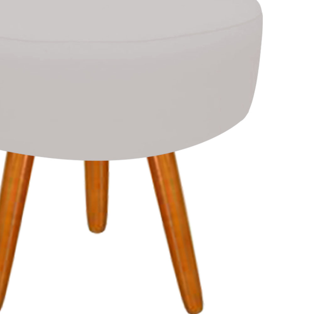 Puff Decorativo Lavinia Suede Pes Castanho - SSX Multicoisas