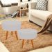 Puff Decorativo Lavinia Suede Pes Castanho - SSX Multicoisas
