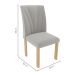 Conjunto de Mesa de Jantar Retangular com Tampo de Vidro e 4 Cadeiras Rayanna Freijó e Off White