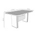 Conjunto de Mesa de Jantar Retangular com Tampo de Vidro e 4 Cadeiras Rayanna Freijó e Off White