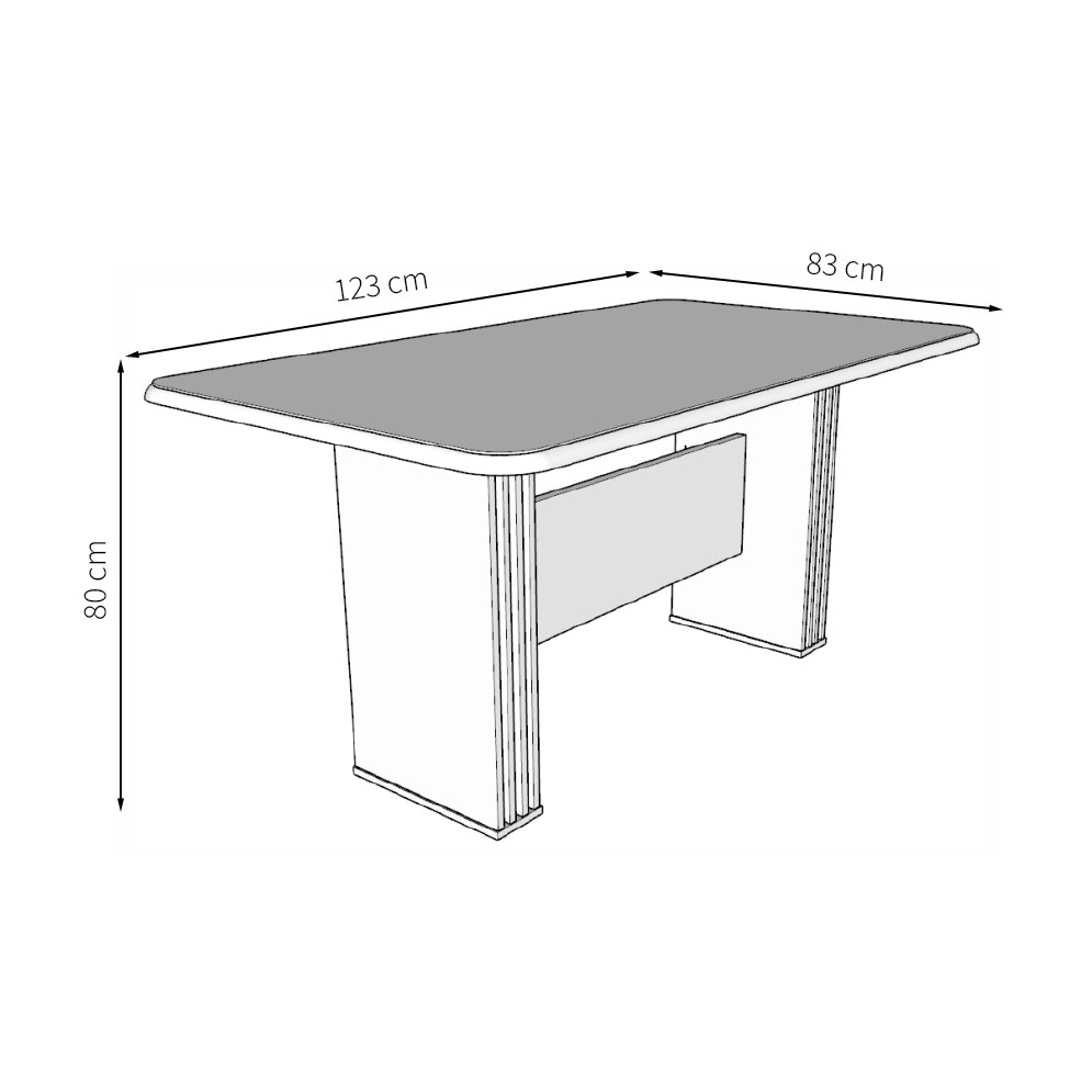 Conjunto de Mesa de Jantar Retangular com Tampo de Vidro e 4 Cadeiras Rayanna Freijó e Off White