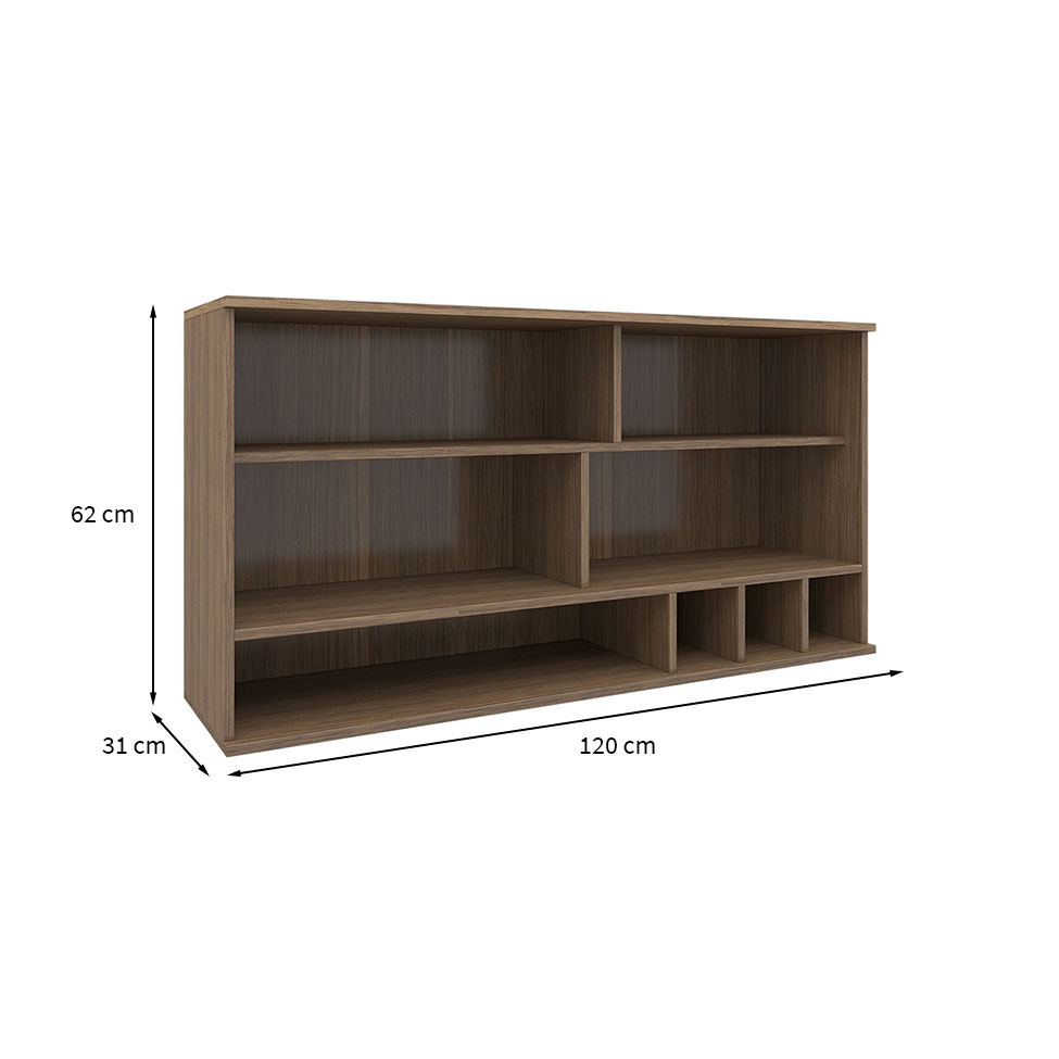 Armário Aéreo Evolution 1 Porta Tannat e Branco 120 cm