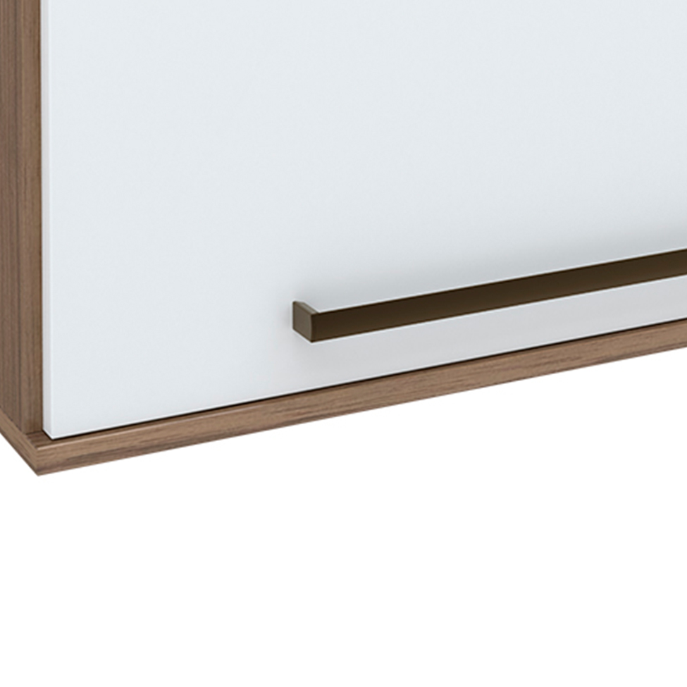 Armário Aéreo Evolution 1 Porta Tannat e Branco 61 cm