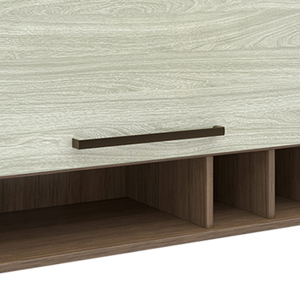 Armário Aéreo Evolution 1 Porta Tannat e Legno Crema 120 cm