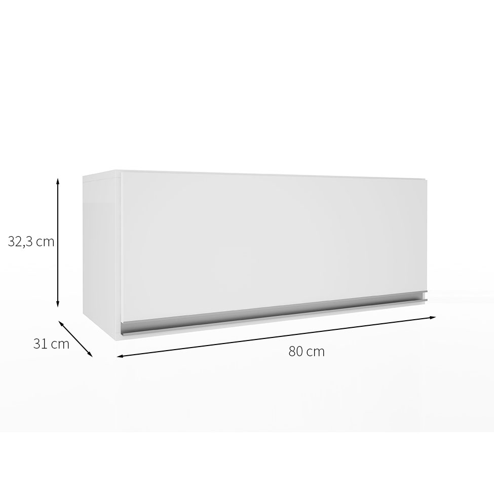 Armário Aéreo Top Class 1 Porta Branco 80 cm