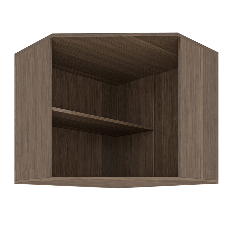Armário Aéreo de Canto Evolution 1 Porta Tannat e Legno Crema