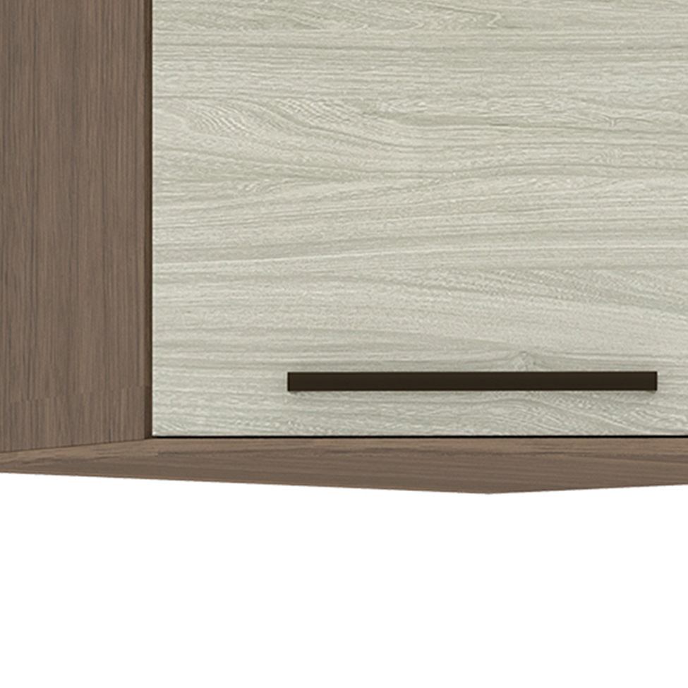 Armário Aéreo de Canto Evolution 1 Porta Tannat e Legno Crema