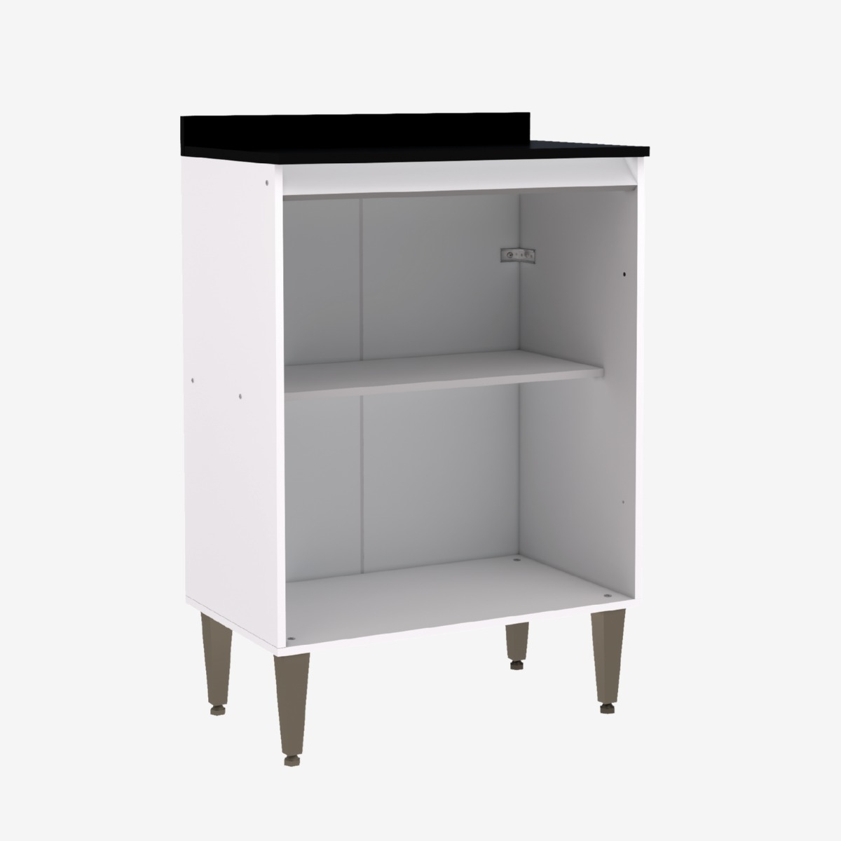 Armário Multioso Moderno Com 2 Portas e Pés Branco Para Lavanderia Gs