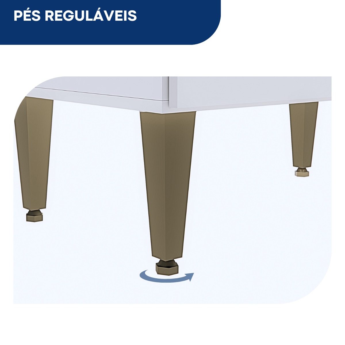 Armário Multioso Moderno Com 2 Portas e Pés Branco Para Lavanderia Gs