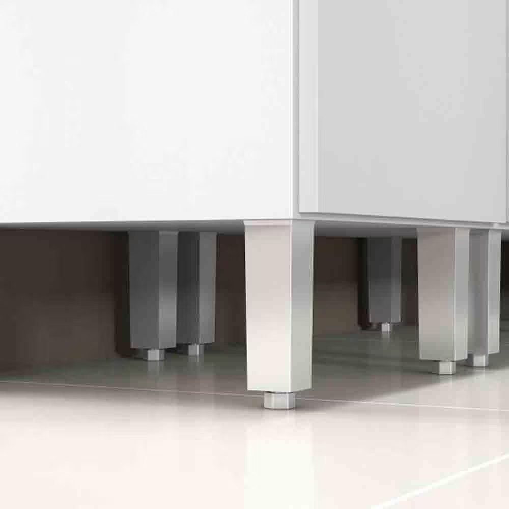 Armário Multioso Moderno Com 2 Portas e Pés Branco Para Lavanderia Gs
