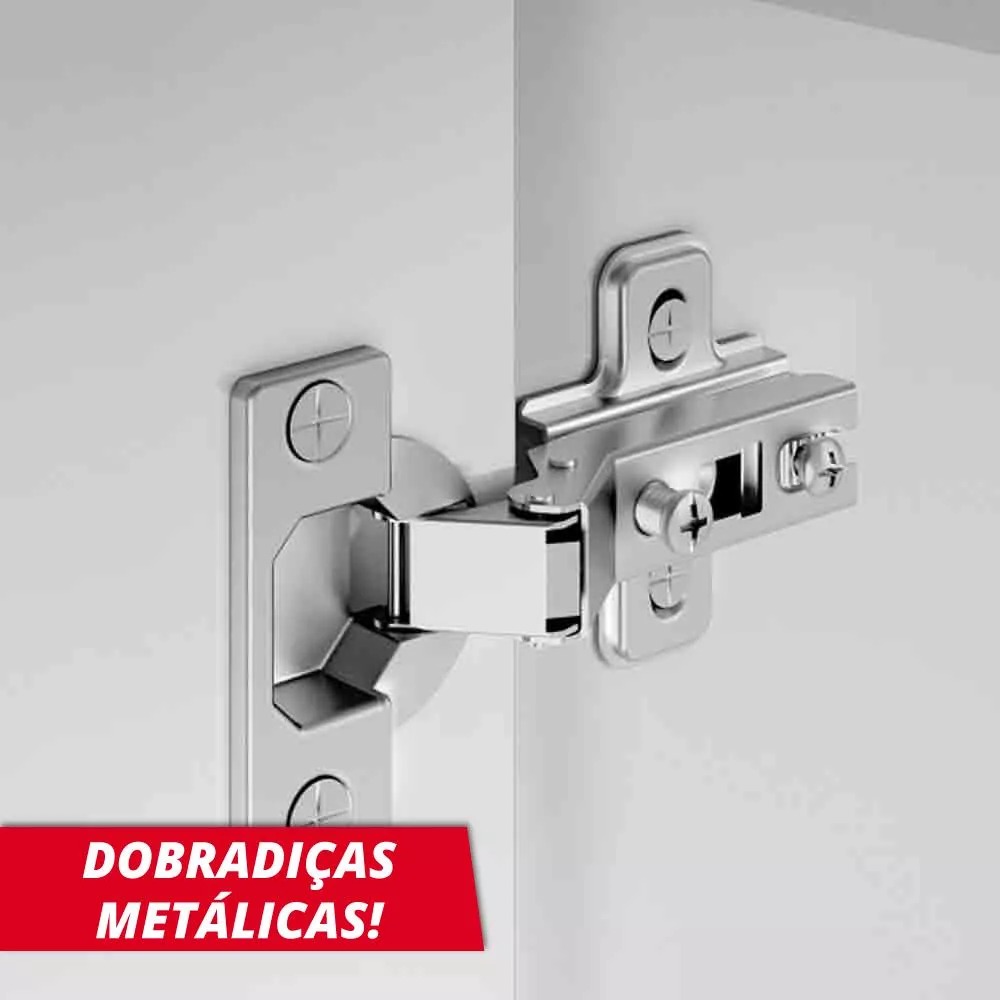Armário de Cozinha e Lavanderia com 2 Portas Duplo Aéreo Módulo Suspenso Top Class Batrol Branco
