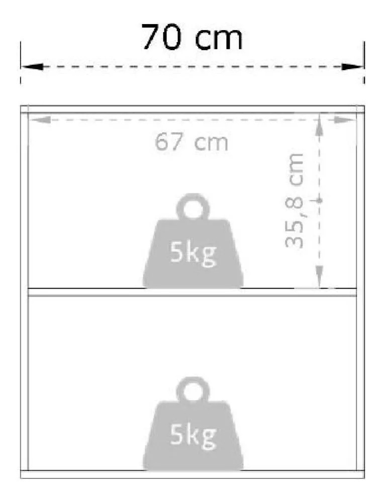 Armário de Cozinha e Lavanderia com 2 Portas Duplo Aéreo Módulo Suspenso Top Class Batrol Branco