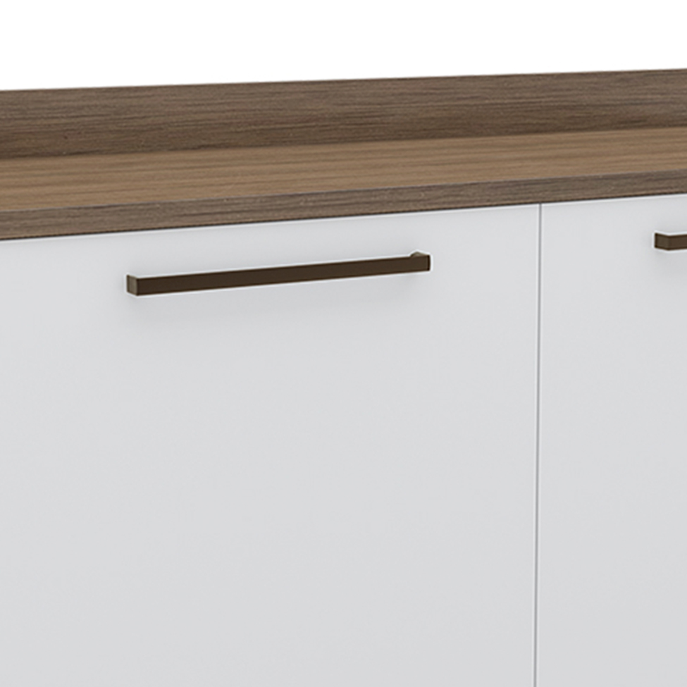 Balcão de Cozinha com Tampo Evolution 2 Portas Tannat e Branco