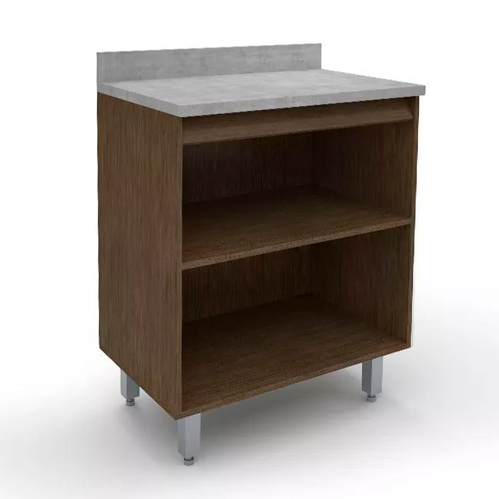 Balcão de Cozinha com Tampo New 2 Portas Tannat e Branco 70 cm