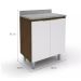 Balcão de Cozinha com Tampo New 2 Portas Tannat e Branco 70 cm