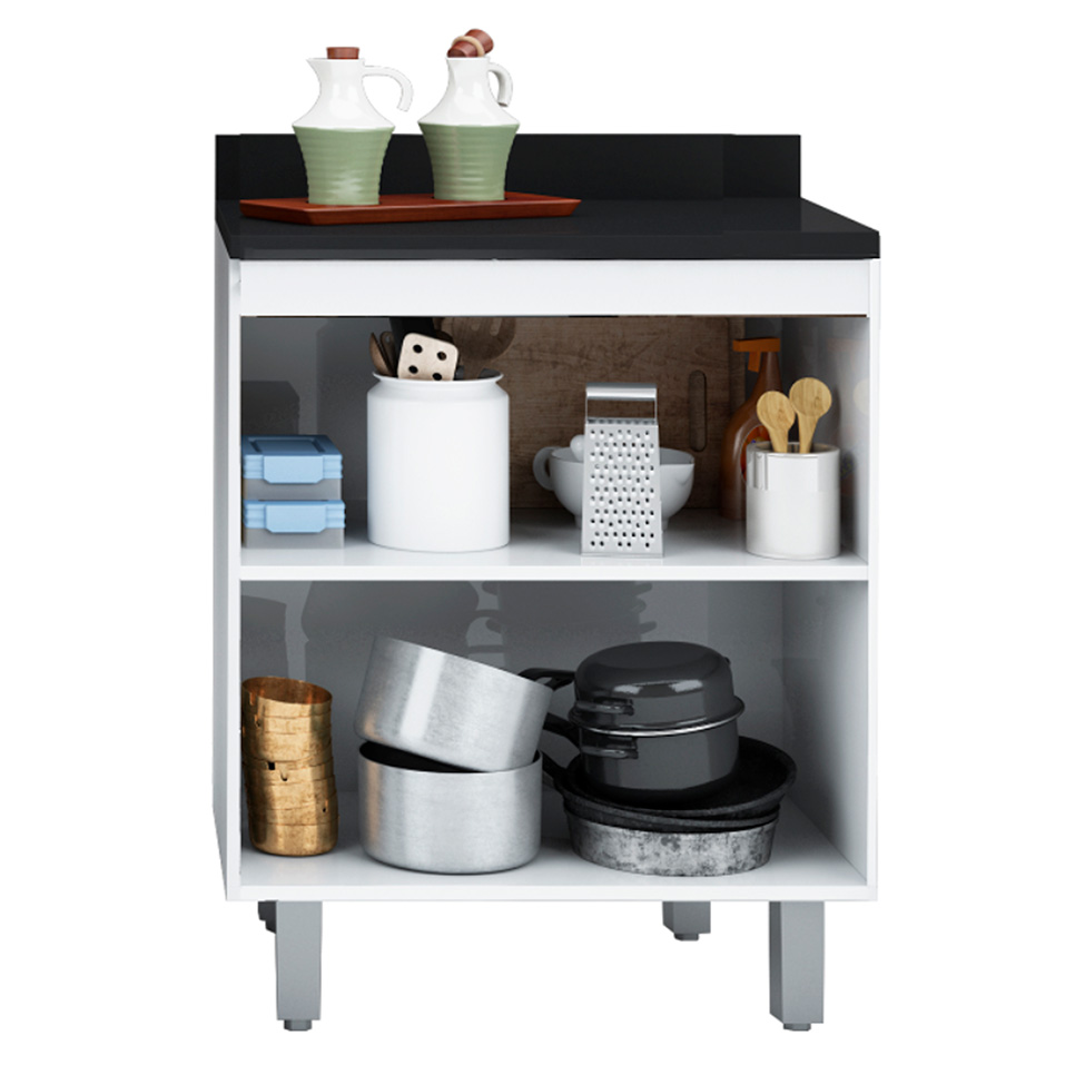 Balcão de Cozinha com Tampo Top Class 2 PT Branco