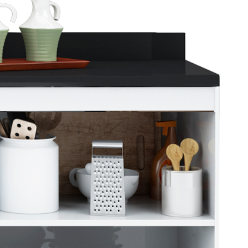 Balcão de Cozinha com Tampo Top Class 2 PT Branco