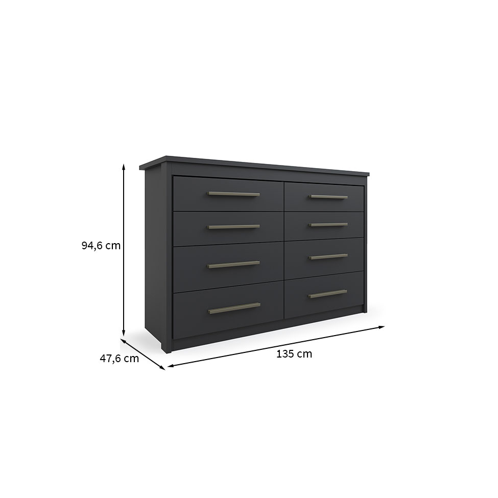Cômoda Elegance 8 GV Preta
