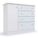 Cômoda Infantil Espaçosa Azul Com 04 Gavetas E 01 Porta Para Quarto Baby Luxo Icp