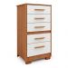Cômoda Moderna Off White  Para Quarto Reforçada Compacta Com Pés 5 Gavetas Espaçosa Luxo Pry