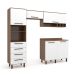 Cozinha Compacta Evolution 5 Portas 4 Gavetas Branco e Tannat