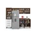 Cozinha Compacta Evolution 5 Portas 4 Gavetas Branco e Tannat