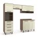 Cozinha Compacta Evolution 5 Portas 4 Gavetas Legno e Crema
