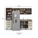 Cozinha Compacta Evolution 5 Portas 7 Gavetas Legno e Crema